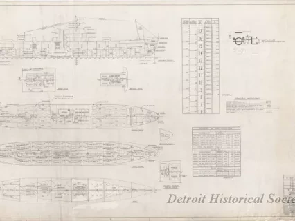 Drawing, Technical - Sea-Land Service, Inc.
MV [Motor Vessel] New Yorker, General Arrangement and Capacity Plan