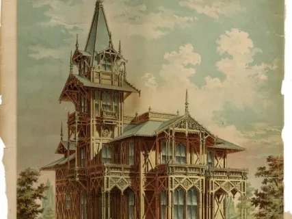 Lithograph - Michigan Centennial Building