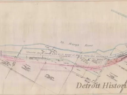 Map - Duluth, South Shore & Atlantic Railroad Right-of-Way Plan, Sault Ste. Marie