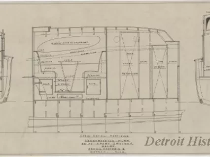 Drawing, Technical - Construction Plan, 36 Ft. Sport Cruiser -
Cabin Detail, Port Side