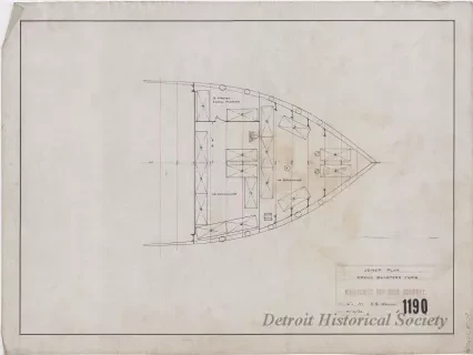 Drawing, Technical - Joiner Plan, 
Crew's Quarters For'd.