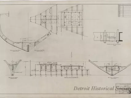 Drawing, Technical - Main Engine Foundation, Fire Tug
[Hull No. 75]