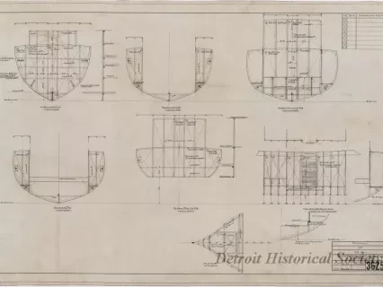 Drawing, Technical - Bulkheads for Fire Boat
[Hull No. 75]