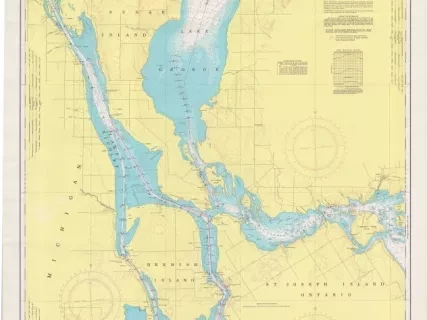 Chart, Navigational - St. Mary's River,
Lake Munuscong to Sault Ste. Marie Including Lake George