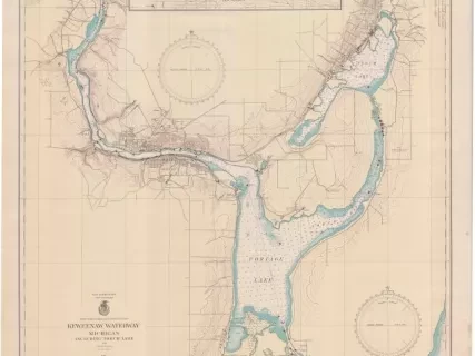 Chart, Navigational - Keweenaw Waterway, Michigan,
Including Torch Lake