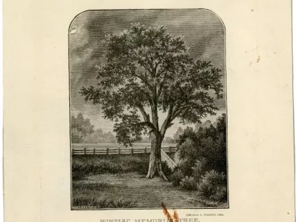 Etching - Pontiac Memorial Tree