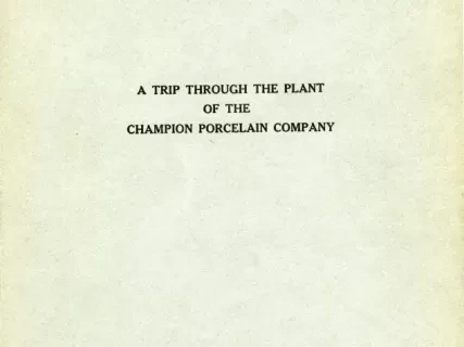 Report - A Trip Through the Plant of the Champion Porcelain Company
