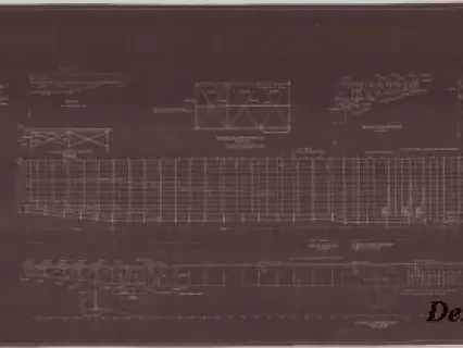 Blueprint - Aircraft Training Vessel, IX-64 (Ex. Seeandbee),
Flight Deck Structure