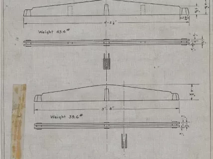 Drawing, Technical - U. S. Lake Survey,
Sketch of Grate Bars for U.S.S. Margaret
