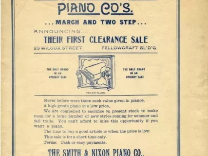 Music, Sheet - The Smith & Nixon Piano Co.'s March and Two Step
