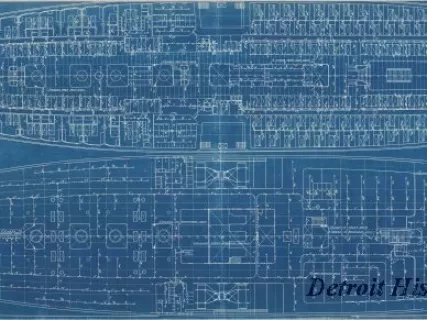 Blueprint - General Arrangement of Sprinkler System,
Main & Promenade Decks