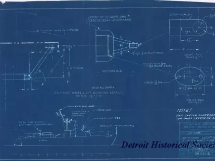 Blueprint - Outboard Lighting Arrg. & 20 Pt. White Light Details,
63' ARB Mk III