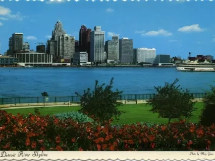 Postcard - Detroit River Skyline
