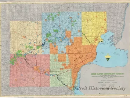 Map - Huron-Clinton Metropolitan Authority Including Detroit and the Counties of
Livingston, Macomb, Oakland, Washtenaw, and Wayne, State of Michigan