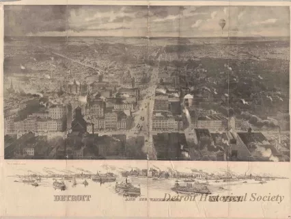 Print - Detroit and Its Waterfront In 1887