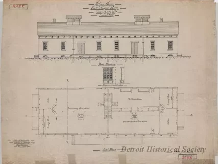 Drawing, Architectural - Store House, Fort Wayne, Michigan,
Office A.A.Q.M., November, 1889