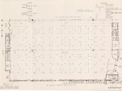 Drawing, Architectural - Hall C,
Cobo Hall - Convention Arena, 
Civic Center - City of Detroit, Michigan