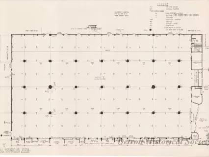 Drawing, Architectural - Hall D,
Cobo Hall - Convention Arena,
Civic Center - City of Detroit, Michigan