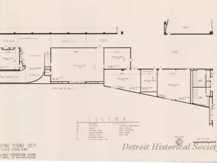 Drawing, Architecture - Offices & Meeting Rooms East of Hall C,
Third Floor Plan,
Cobo Hall - Convention Arena,
Civic Center - City of Detroit, Michigan