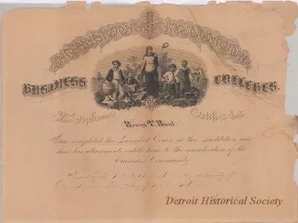 Diploma - Henry T. Hunt Diploma
[Detroit Business University]