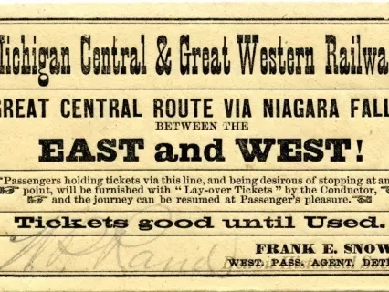 Envelope - Michigan Central & Great Western Railways