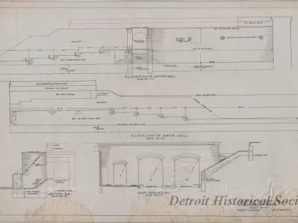 Drawing, Technical - Elevations of Wall, New Sally Port,
Fort Wayne, Michigan