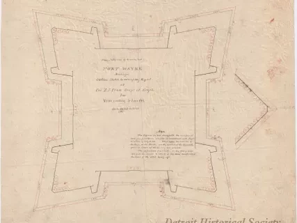 Drawing, Architectural - Fort Wayne, Michigan, 
Outline Sketch to Accompany Report of Col. T. J. Cram, 
Corps of Engineers for Year Ending 30 June 1864
