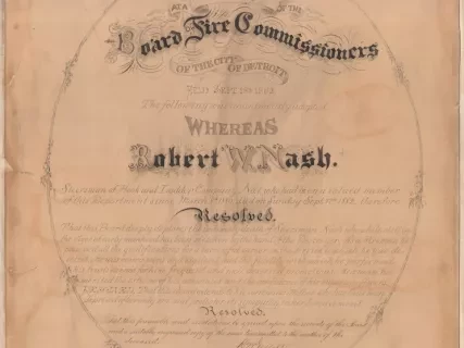 Certificate - At A Meeting of the Board of Fire Commissioners of the City of Detroit