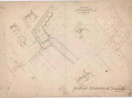 Drawing, Architectural - Fort Wayne,
Plans & Sections Showing the Scarp Walls & Casemates
to be Constructed at the East Bastion.