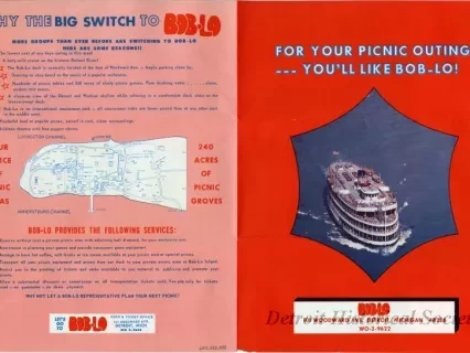 Brochure - For your Picnic Outing! You'll Like Bob-Lo!