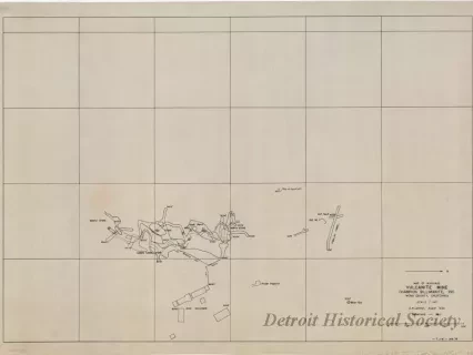 Map - Map of Workings, Vulcanite Mine, Champion Sillimanite, Inc.,  Mono County, California