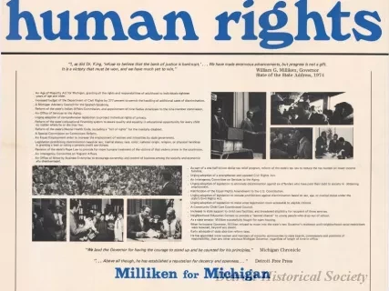 Poster - Human Rights
[Milliken for Michigan]