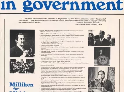 Poster - Ethics in Government
[Milliken for Michigan]
