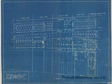 Plan, Survey - City Owned Property on Detroit River, Foot of Riopelle Street