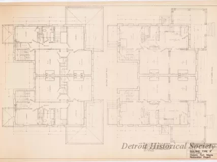 Blueprint - Building Type A,
Historic Fort Wayne Restoration Project