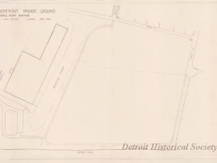 Drawing, Architectural - Riverfront Parade Ground, Historic Fort Wayne