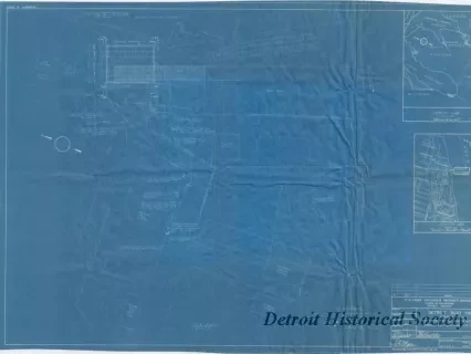 Blueprint - Detroit Boat Yard -
Boatshed, Paving and Trackwork,
General and Electrical Site Plan