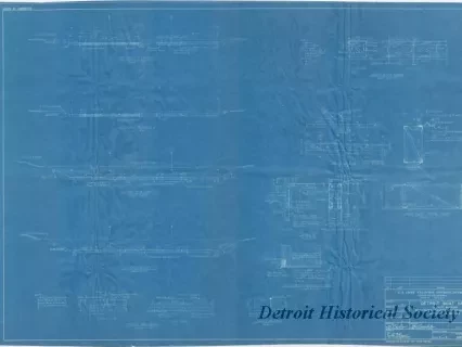 Blueprint - Detroit Boat Yard - 
Boatshed, Paving and Trackwork, 
Sections & Details