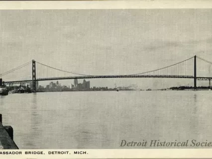 Postcard - Ambassador Bridge, Detroit, Mich.