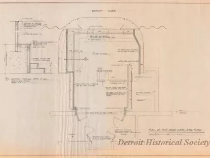 Drawing, Architectural - Pilot House - Dossin Great Lakes Museum, Lower Level Plan