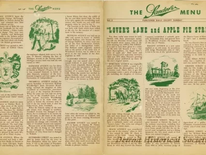 Menu - The Sanders Menu, Vol. 3, No. 8