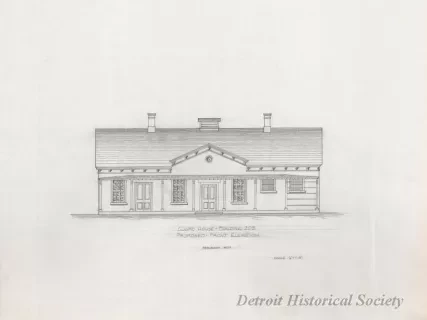 Blueprint - Guard House - Building 205, Proposed Front Elevation