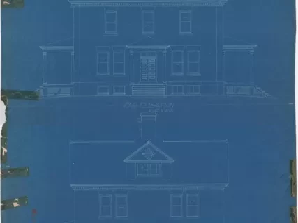 Blueprint - Administration Building [Building No. 207] -  End Elevation