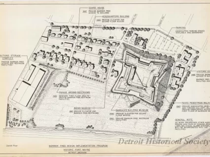 Blueprint - Barrier Free Design Implementation Program,
Historic Fort Wayne, Detroit, Michigan