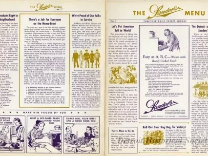 Menu - The Sanders Menu, Vol. 1, No. 4