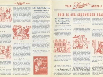 Menu - The Sanders Menu, Vol. 2, No. 1