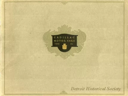 Brochure - Cadillac Motor Car Type Sixty One: A complete line of ten models in open and closed styles.