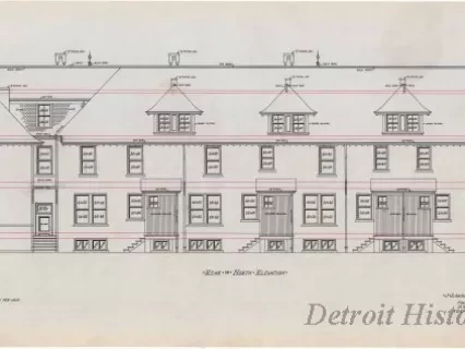 Drawing, Architectural - Rear or North Elevation