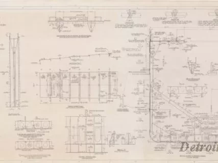 Drawing, Technical - SS Detroit Edison Lengthening -
Midship Section and Transverse Bulkhead