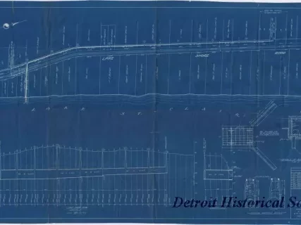 Blueprint - Plan and Profile of Storm Sewer in Lake Shore Road,
Village of Grosse Pointe Shores